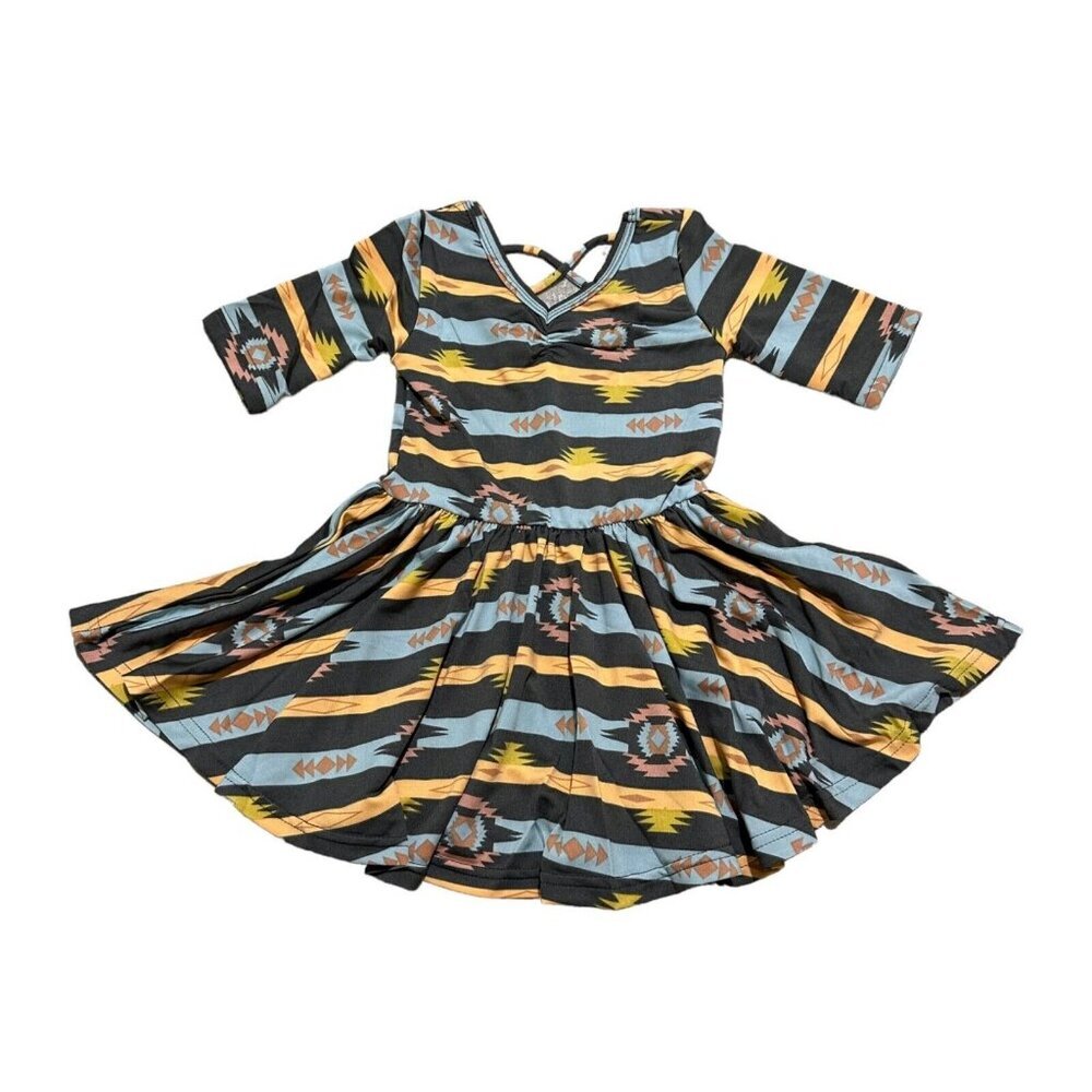Dot Dot Smile Toddler‎ Girls Size 2T Aztec Print Ballerina Twirl Dress NWT